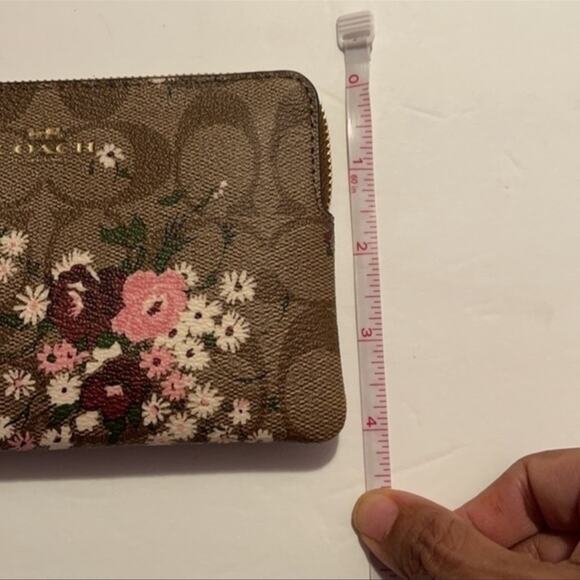 Coach Floral Corner Zip in Signature Canvas Wristlet - Picture 7 of 7